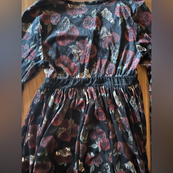 NWT Thorn & Fable Rose Moth Velvet Bell Sleeves dress size small Hot Topic - Picture 9 of 9